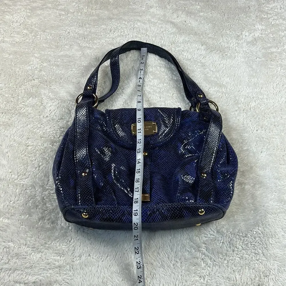 Michael Kors Brimfield python blue snakeskin shoulder bag hobo purse,‎ large